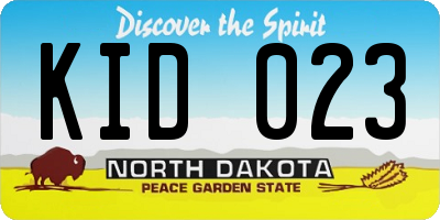 ND license plate KID023