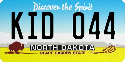 ND license plate KID044