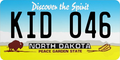 ND license plate KID046