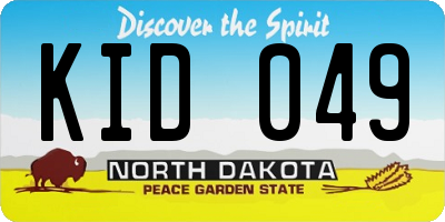ND license plate KID049