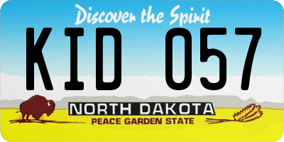 ND license plate KID057