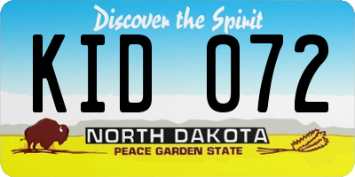 ND license plate KID072