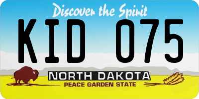 ND license plate KID075