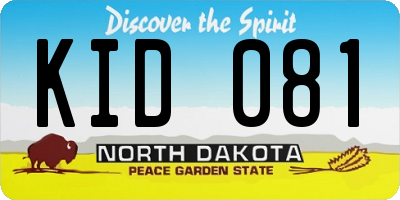 ND license plate KID081
