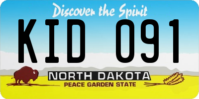 ND license plate KID091