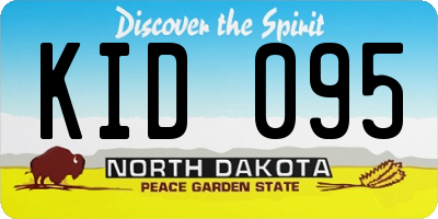 ND license plate KID095