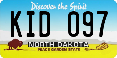 ND license plate KID097