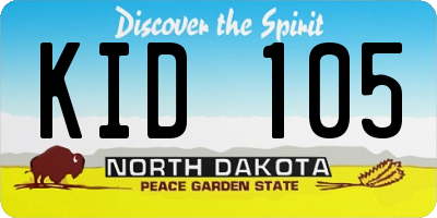 ND license plate KID105