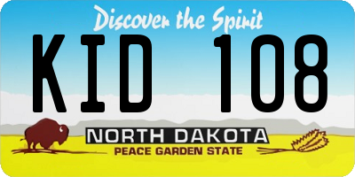 ND license plate KID108