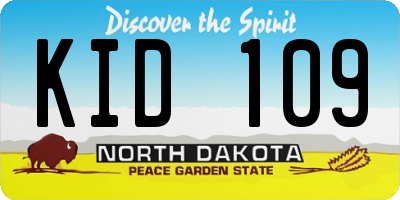 ND license plate KID109