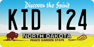 ND license plate KID124