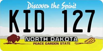 ND license plate KID127