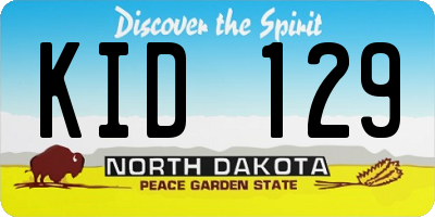 ND license plate KID129