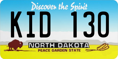 ND license plate KID130