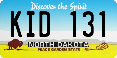 ND license plate KID131