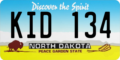 ND license plate KID134