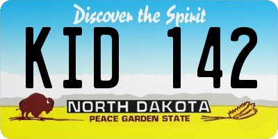 ND license plate KID142