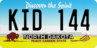 ND license plate KID144