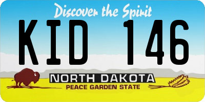 ND license plate KID146