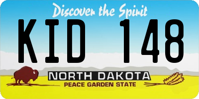 ND license plate KID148