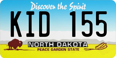 ND license plate KID155