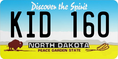 ND license plate KID160