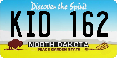 ND license plate KID162