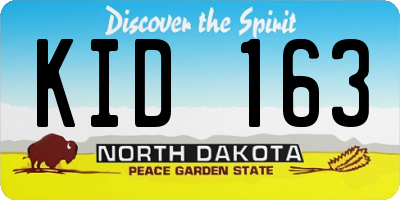 ND license plate KID163
