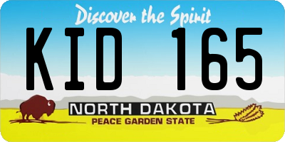 ND license plate KID165