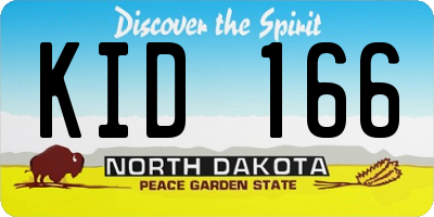 ND license plate KID166