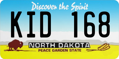 ND license plate KID168