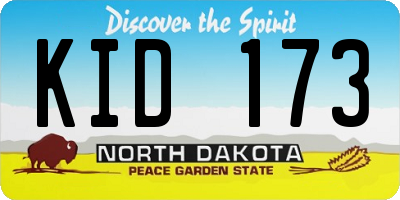 ND license plate KID173