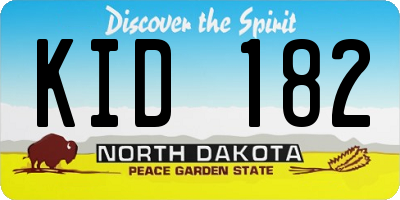 ND license plate KID182