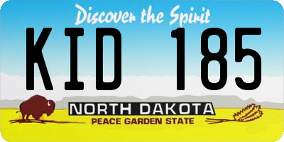 ND license plate KID185