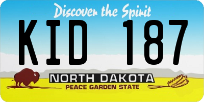 ND license plate KID187