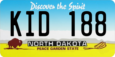 ND license plate KID188