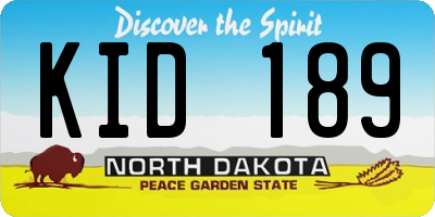 ND license plate KID189