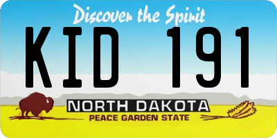 ND license plate KID191
