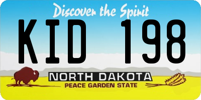 ND license plate KID198