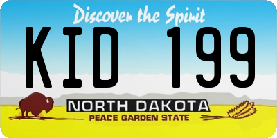 ND license plate KID199
