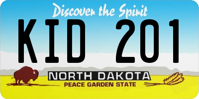 ND license plate KID201