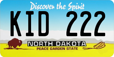 ND license plate KID222
