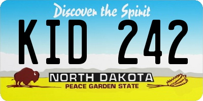 ND license plate KID242