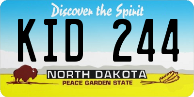 ND license plate KID244
