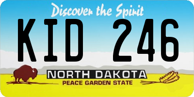 ND license plate KID246