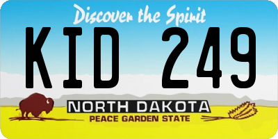 ND license plate KID249