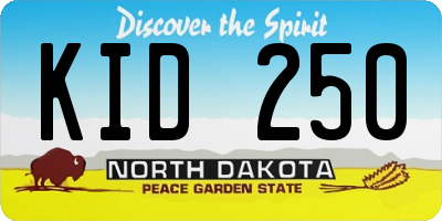 ND license plate KID250
