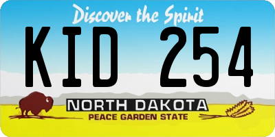 ND license plate KID254