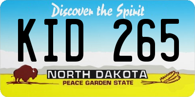ND license plate KID265