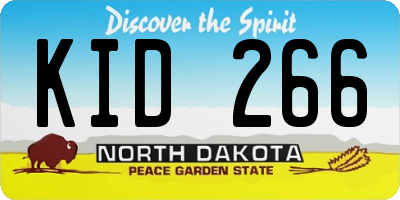 ND license plate KID266